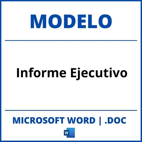 Ejemplo De Un Informe Ejecutivo En Word Image To U