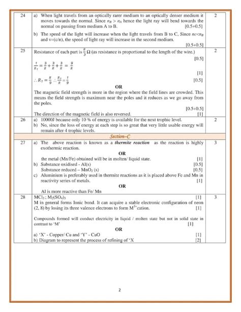 Cbse Class 10th Science Sample Paper 2023 24 And Marking Scheme