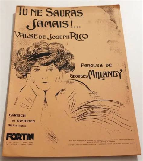 Partition Sheet Music Valse De Joseph Rico Tu Ne Sauras Jaimais Eur