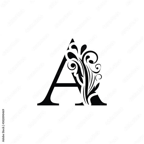 Letter A Black Flower Alphabet Beautiful Capital Letters With Shadow