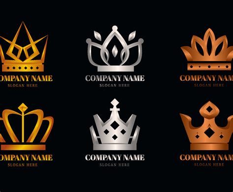 Luxury Crown Logo Set Template Freevectors