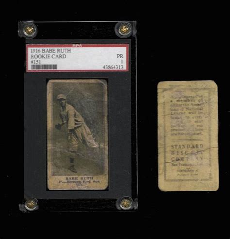 1916 Babe Ruth Rookie Card 151 Yankees Red Sox Hall Of Fame Etsy