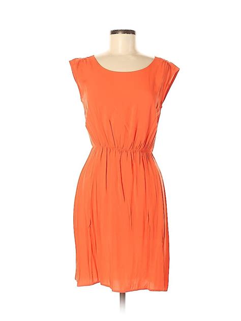 Old Navy 100 Rayon Solid Orange Casual Dress Size S 92 Off Casual