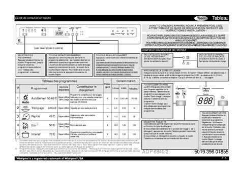 Notice Lave Vaisselle Whirlpool Adp Trouver Une Solution Un