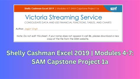 Modules 4 7 Sam Capstone Project 1a Shelly Cashman Excel 2019 Samcapstoneproject1a Module4