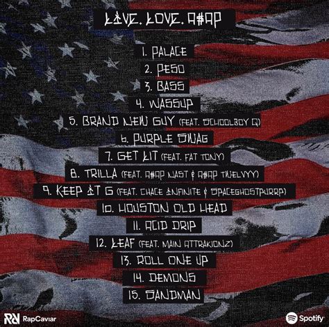 OFFICIAL LIVE LOVE REMASTERED TRACKLIST. : r/asaprocky