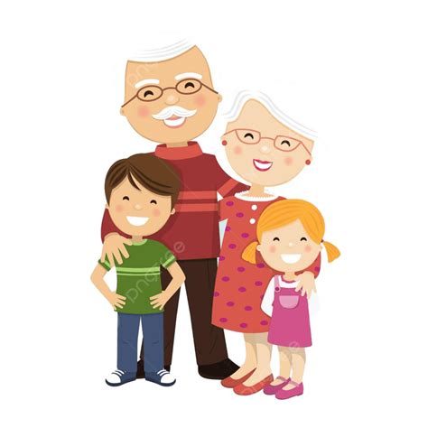 Grandparents And Grandchildren Vector Hd PNG Images, Happy Grandparents ...