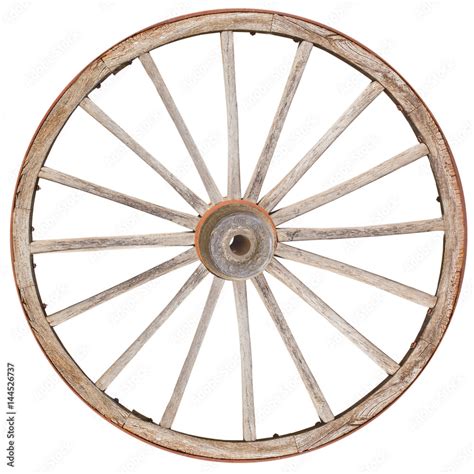 Vieille Roue De Charrette En Bois Stock Photo Adobe Stock