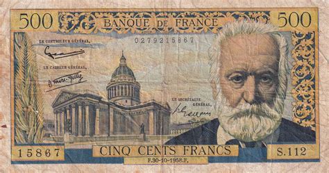 Banknote France Francs Victor Hugo Serial S