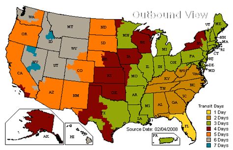 Usps First Class Shipping Map | Color 2018