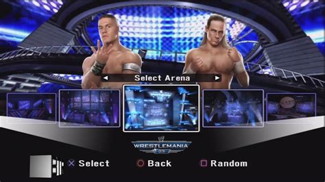 WWE Smackdown Vs Raw 2008 Arena Selection Screen Including All