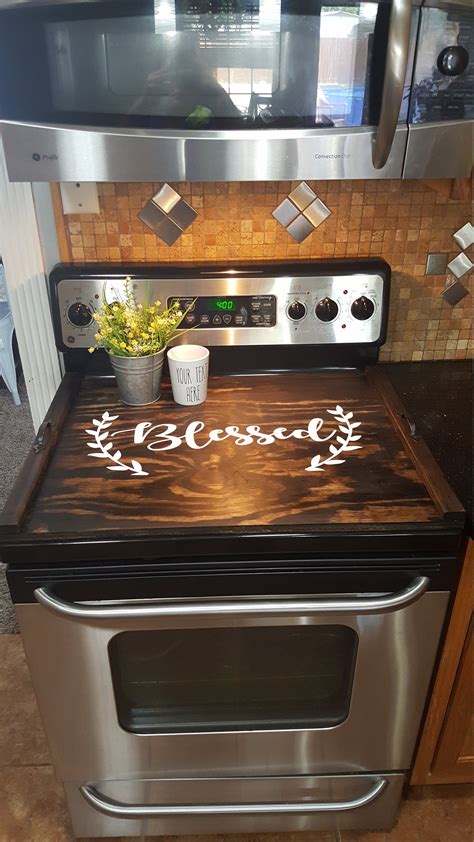 Stove Top Cover Custom Wooden Stove Cover Personalized Etsy Farmhouse Kitchen Decor Kitchen