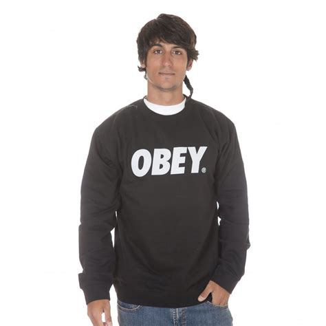 Sweatshirt Obey Crew Neck Fleece Font Bk Encomendar Online Loja Fillow