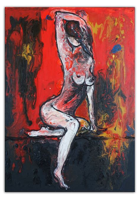 Erotisches Gem Lde Liquid Painting Bild Nackte Frau Burgstaller