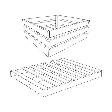 Conjunto Do De Madeira Palete Vetor Ilustra O Em Branco Fundo