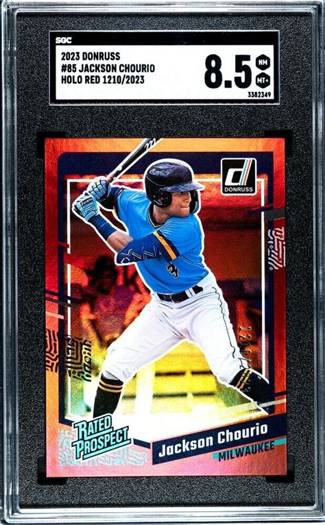 2023 Donruss Jackson Chourio 85 Rated Rookie Prospect Holo Red 2023