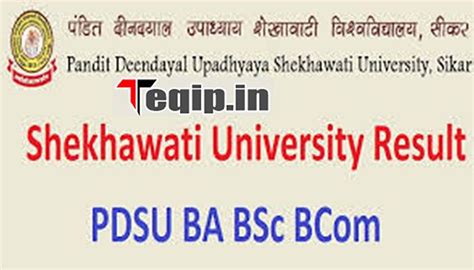 Shekhawati University Result 2023 PDSU BA BSC BCOM 1st 2nd Final Year