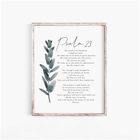 Psalm Der Herr Ist Mein Hirte Bibelvers Wand Kunstdruck Etsy De