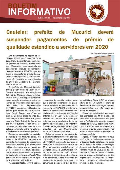 Boletim Informativo Edição Nº 29 Novembro De 2021 Ministério