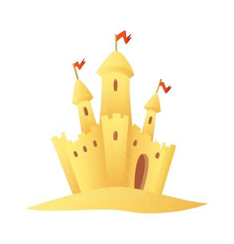 Icono De Vector De Estilo De Dibujos Animados De Castillo De Arena De