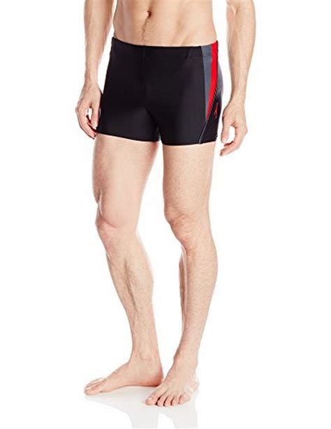 Speedo Mens PowerFLEX Eco Fitness Splice Square Leg Swimsuit Walmart