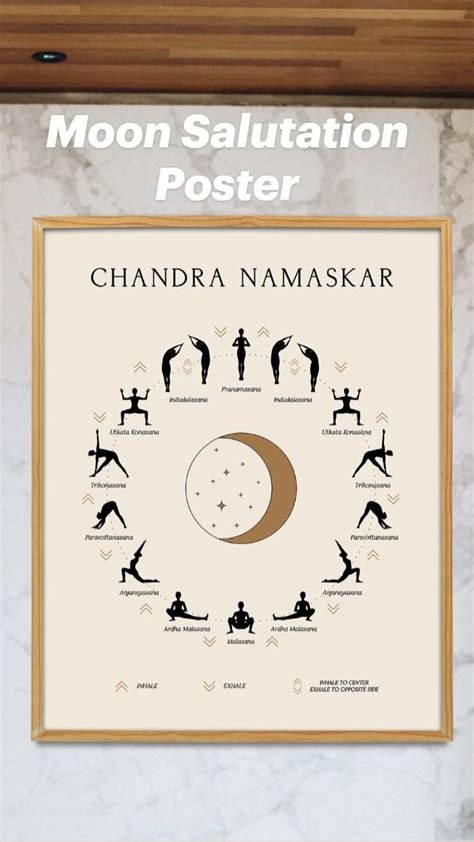 Moon Salutation Poster Yoga Guide Yoga Poses Printable Moon