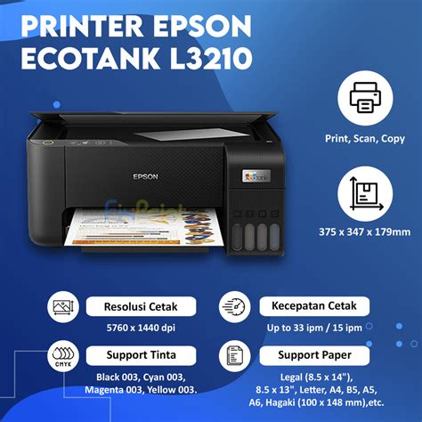 Printer Epson L3210 A4 ECOTANK All In One InkTank Tanpa Tinta SIPLah