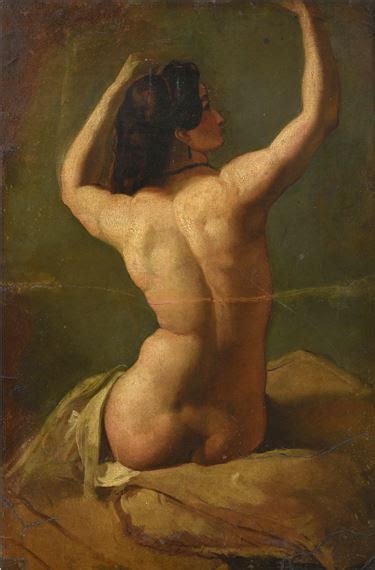 William Etty Study Of A Female Nude Seen From Behind From Arms Aloft