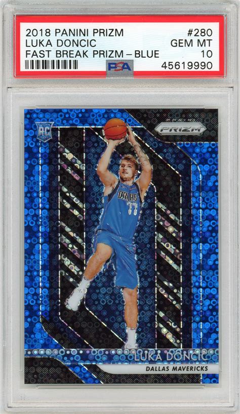 Lot Detail 2018 19 Luka Doncic Panini Prizm Fast Break Blue Prizm