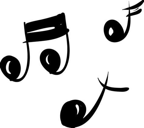 Black and white-colored musical notes vector or color illustration ...