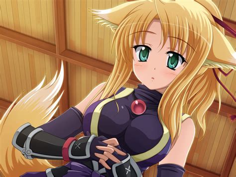 Female anime character with blonde hair and cat ears HD wallpaper | Wallpaper Flare