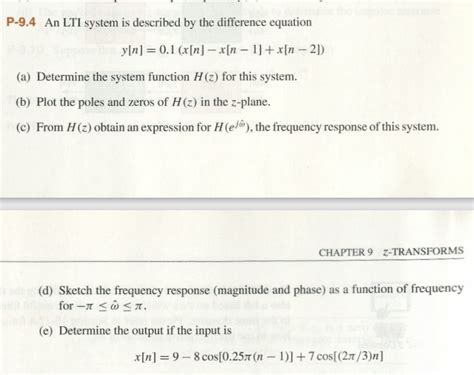 Solved P An Lti System Is Described By The Difference Chegg