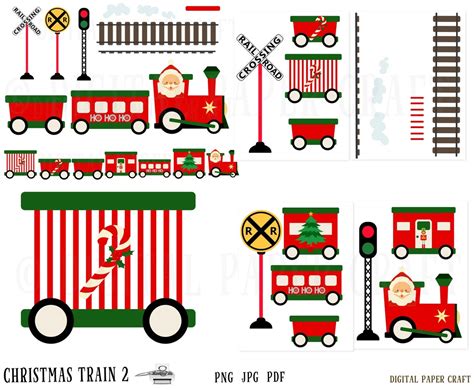 Christmas Train, Train Clipart, Christmas Clipart, Instant Download ...