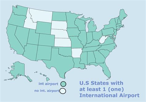 U.S States With International Airports : r/Maps