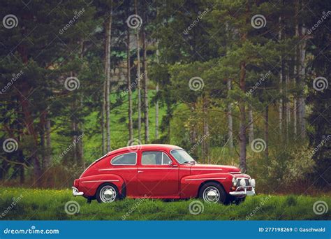 Classic Oldtimer Vintage Two Door Car Of The 1950s 1960s On A Country