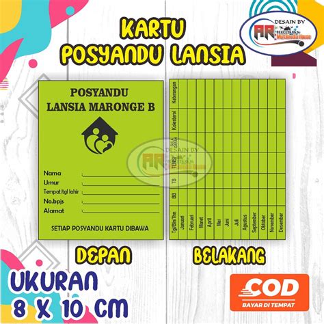 Jual Kartu Posyandu Lansia Shopee Indonesia