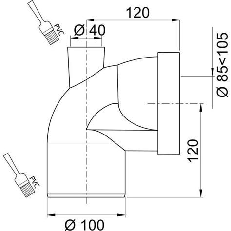 71020201 Pipe Rigide Courte coudée male Diamètre 100 mm Piquage