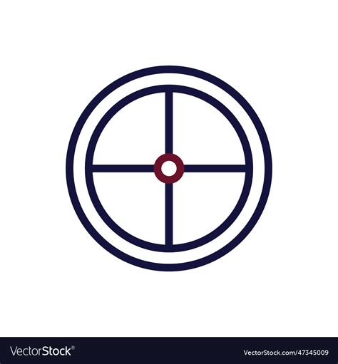 Target Icon Duocolor Maroon Navy Colour Military Vector Image