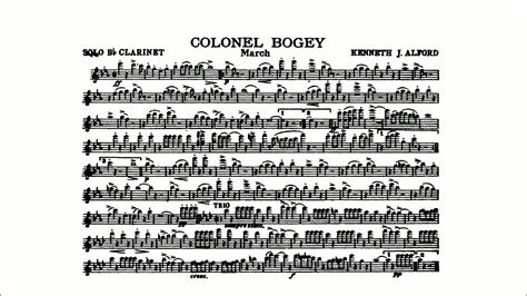 Colonel Bogey March By Kenneth J Alford Solo B Flat Clarinet Youtube