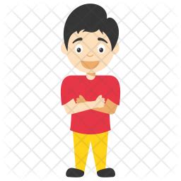 Confident Cartoon Boy Icon - Download in Flat Style