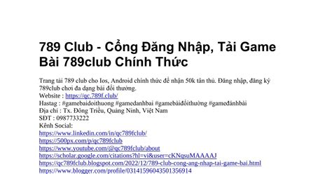 789 Club - Cổng Đăng Nhập, Tải Game Bài 789club Chính Thức.docx | DocDroid