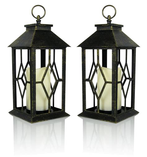 Banberry Designs Decorative Lanterns Set Of 2 Antique Bronze Decorative Lantern With A