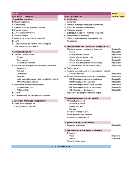 Comptabilitat Actiu Apuntes Contabilidad Muy Buenos Actiu Masa A