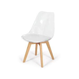 Cadeira Eames Wood Leda Acr Lico Transparente Branca Leroy Merlin