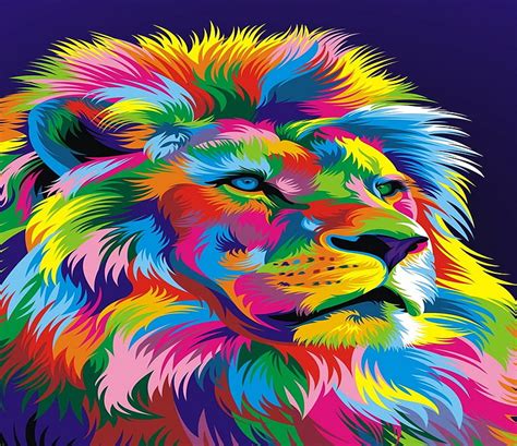 Descarga gratis Para leona colores macho arcoiris león Fondo de