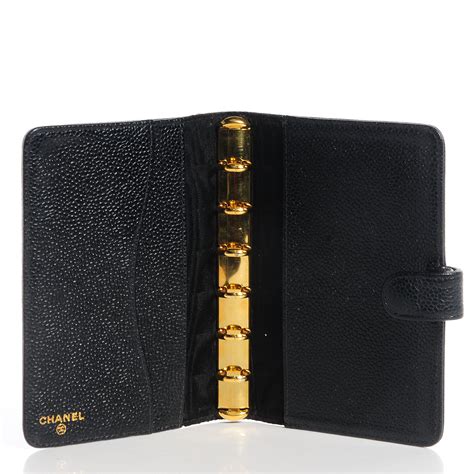 Chanel Caviar Cc Small Ring Agenda Planner Black