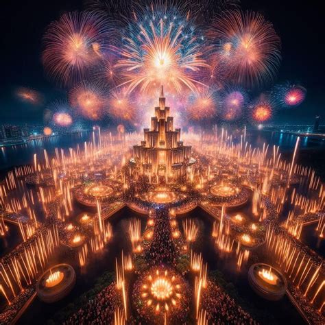 Premium Photo Extravagant Fireworks Display Illuminating Night Sky