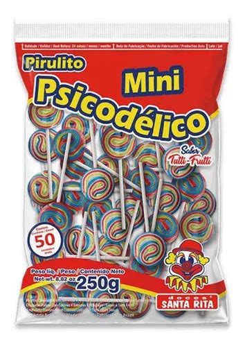 Mini Pirulito Colorido Psicodélico Kit 24 Pacotes 250g Festa