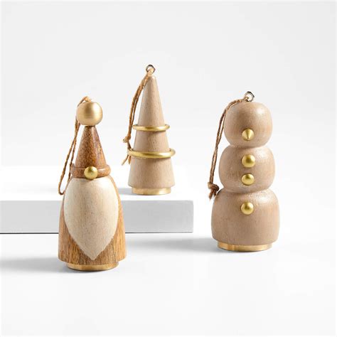 Brass And Wood Christmas Tree Ornaments Crate And Barrel