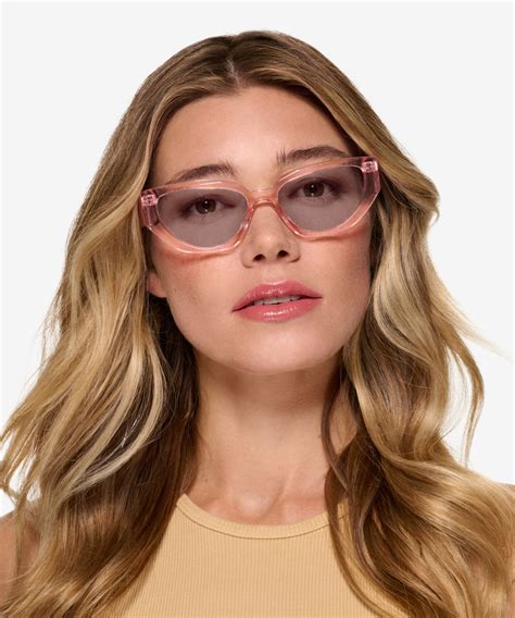 Edie Cat Eye Crystal Pink Frame Sunglasses For Women Eyebuydirect